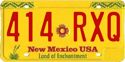 NM license plate 414RXQ