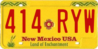 NM license plate 414RYW