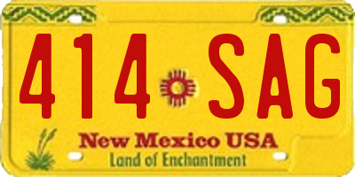 NM license plate 414SAG