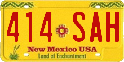 NM license plate 414SAH