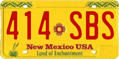 NM license plate 414SBS