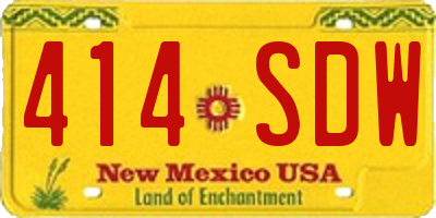 NM license plate 414SDW