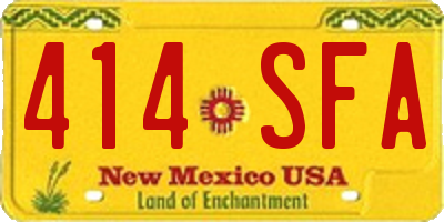 NM license plate 414SFA