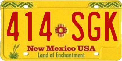 NM license plate 414SGK