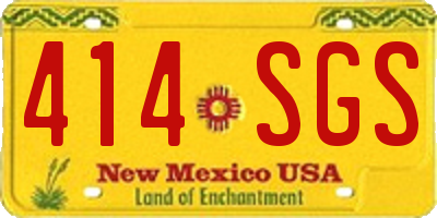 NM license plate 414SGS
