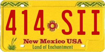NM license plate 414SII