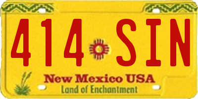 NM license plate 414SIN