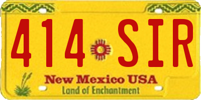 NM license plate 414SIR