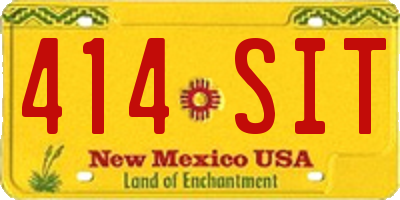 NM license plate 414SIT