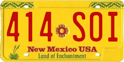 NM license plate 414SOI