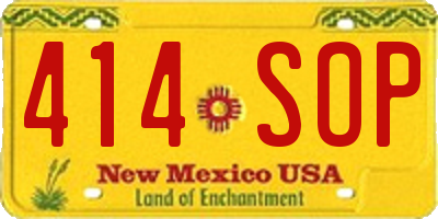 NM license plate 414SOP