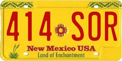 NM license plate 414SOR