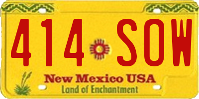 NM license plate 414SOW