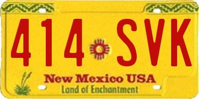 NM license plate 414SVK