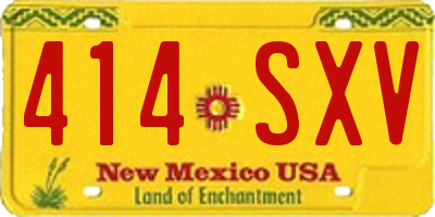 NM license plate 414SXV