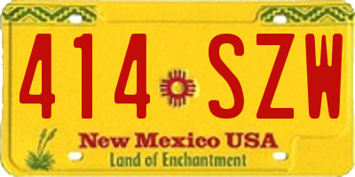 NM license plate 414SZW