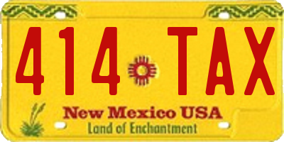 NM license plate 414TAX