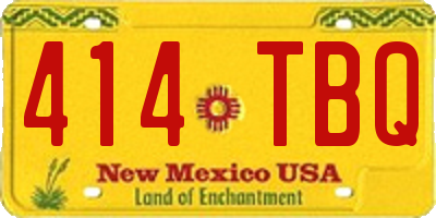 NM license plate 414TBQ