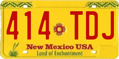 NM license plate 414TDJ