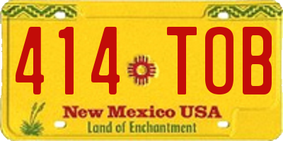 NM license plate 414TOB