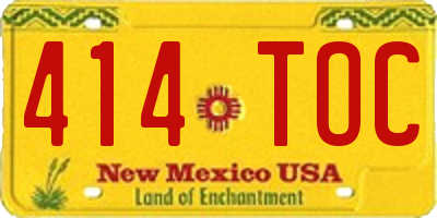 NM license plate 414TOC