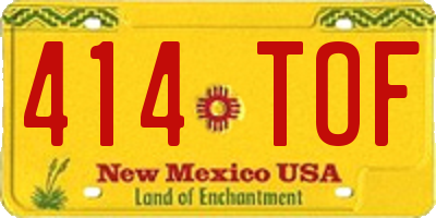 NM license plate 414TOF