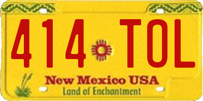 NM license plate 414TOL