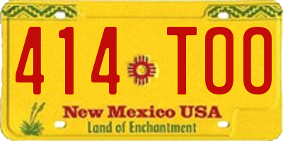 NM license plate 414TOO