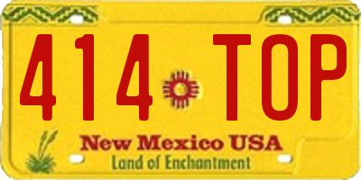 NM license plate 414TOP