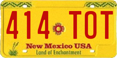 NM license plate 414TOT