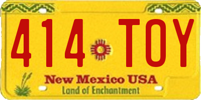 NM license plate 414TOY