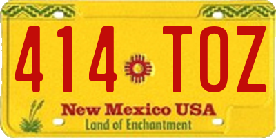 NM license plate 414TOZ