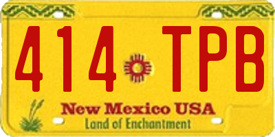NM license plate 414TPB