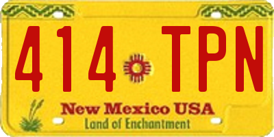 NM license plate 414TPN