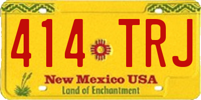 NM license plate 414TRJ