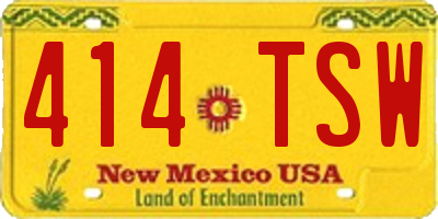 NM license plate 414TSW