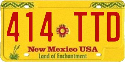 NM license plate 414TTD