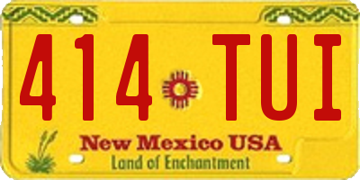 NM license plate 414TUI