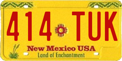 NM license plate 414TUK