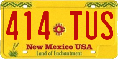 NM license plate 414TUS