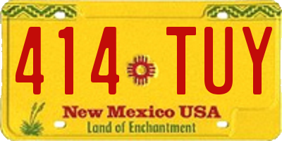 NM license plate 414TUY