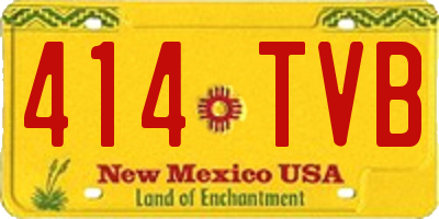 NM license plate 414TVB