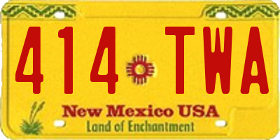NM license plate 414TWA