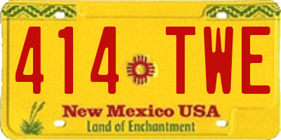 NM license plate 414TWE