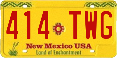 NM license plate 414TWG