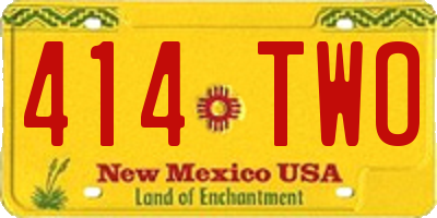 NM license plate 414TWO