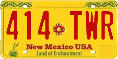 NM license plate 414TWR