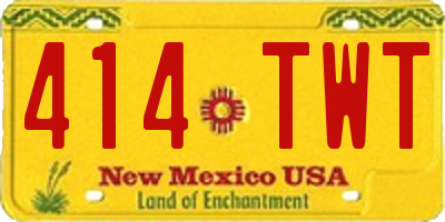 NM license plate 414TWT