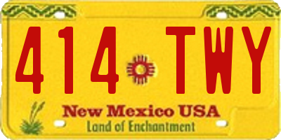 NM license plate 414TWY