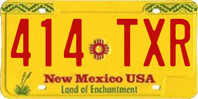 NM license plate 414TXR